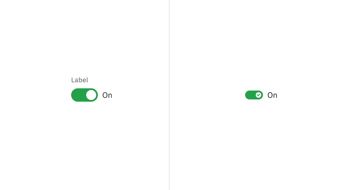 Default and small toggle variants